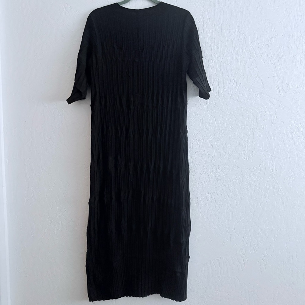 Y2K Babette S.F. Black Bamboo Pleat Column Dress, As-Is - Picture 5 of 8